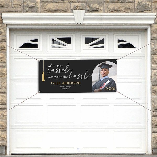 Tassel Was Worth The Hassle Personalized Banner - 53386