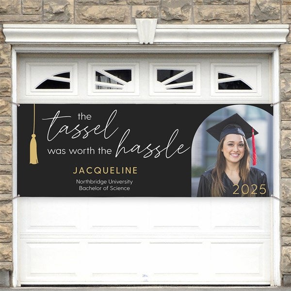Tassel Was Worth The Hassle Personalized Banner - 53386