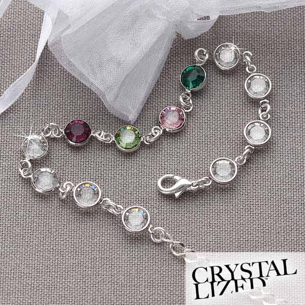 Sterling Silver Swarovski Custom Birthstone Bracelet - 5341D