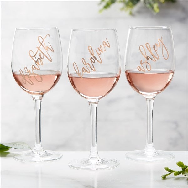 Kittenish Vinyl Personalized Rosé Wine Glass Collection  - 53490