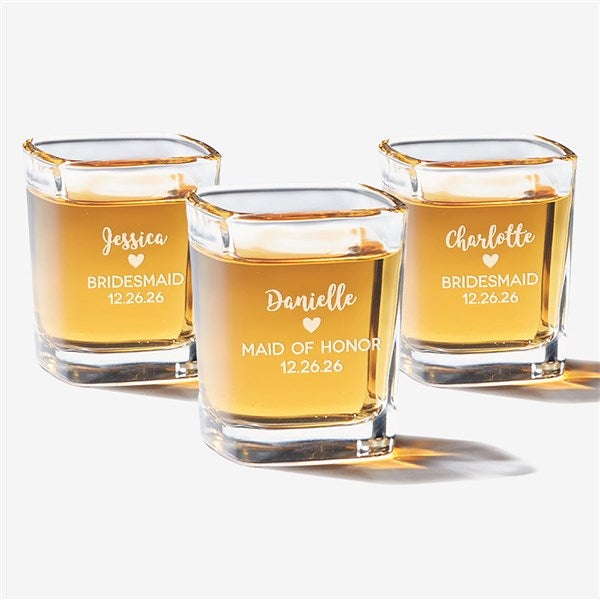 Kittenish Bridal Party Personalized Shot Glass with Icons  - 53503