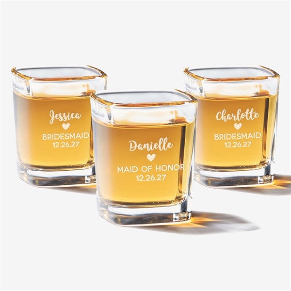 Kittenish Bridal Party Personalized Shot Glass with Icons  - 53503