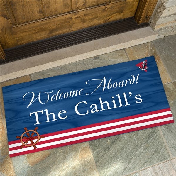 Personalized Boat Floor Mat - Welcome Aboard Design - 5354