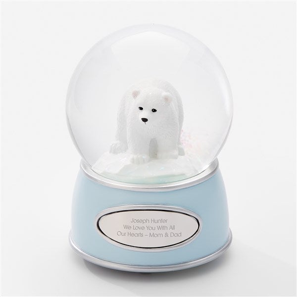 Engraved Polar Bear Cub Snow Globe  - 53608