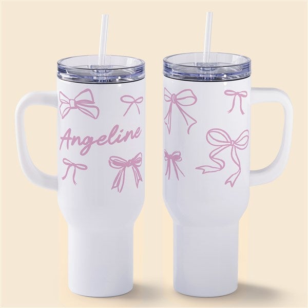 Darling Bows Personalized White 40oz. Tumbler - 53629