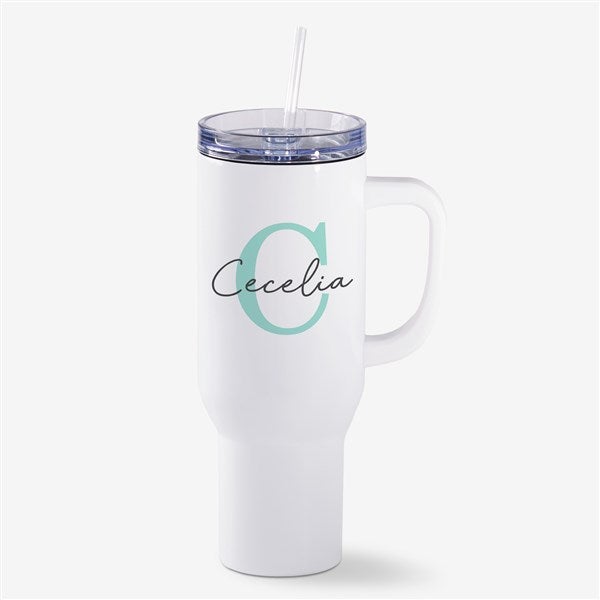  Simple Signature Personalized White Tumbler - 53634