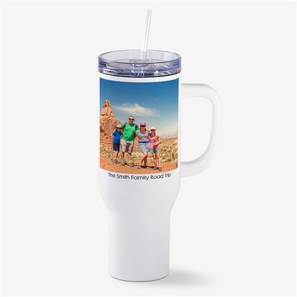 Photo & Message Personalized White Tumbler - 53635