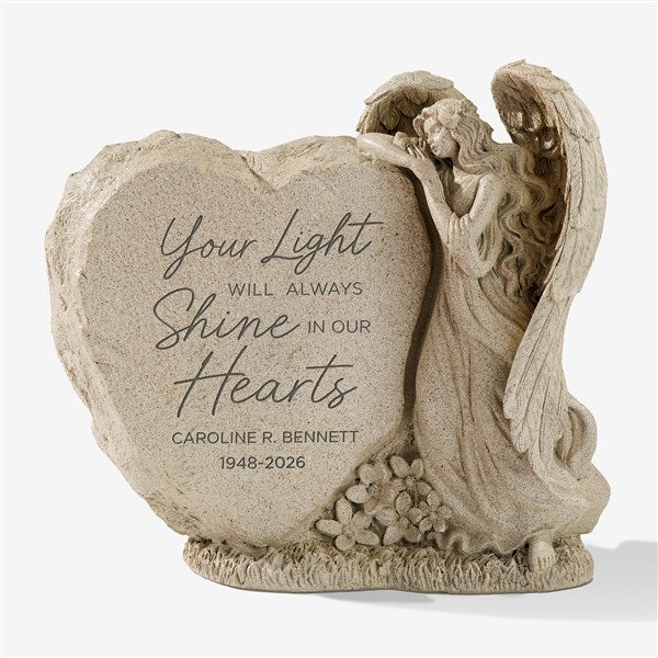 Light Up Memorial Angel Solar LED Garden Stone - 53648