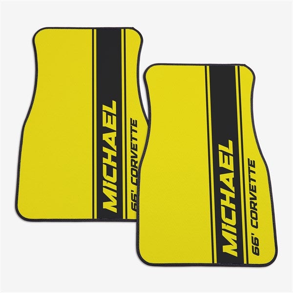 Racing Stripes Personalized Front Car Mat Set - 53649