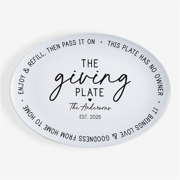 Giving Plate Personalized Oval Polymer Platter  - 53664