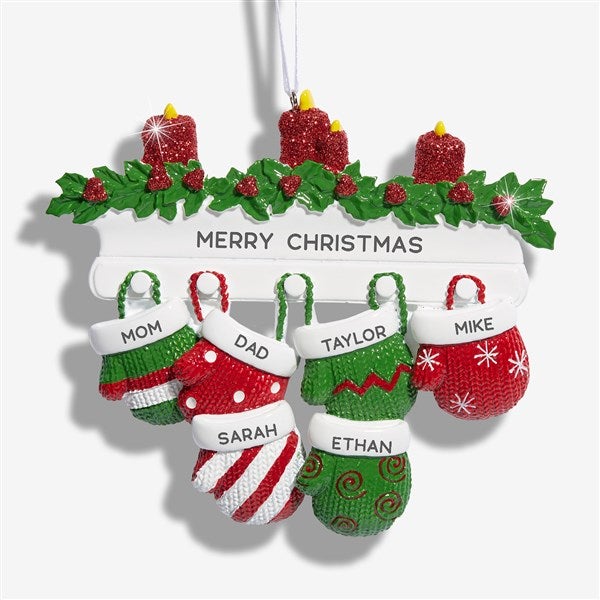 Cozy Mittens Family Personalized Ornament L - 53784
