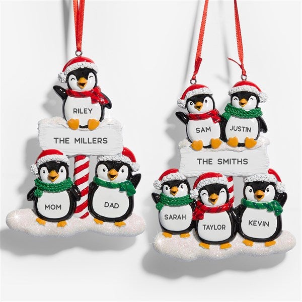 Penguin Family Personalized Ornament