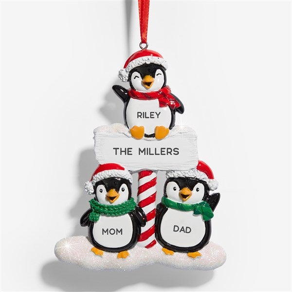 Penguin Family Personalized Ornament  - 53856