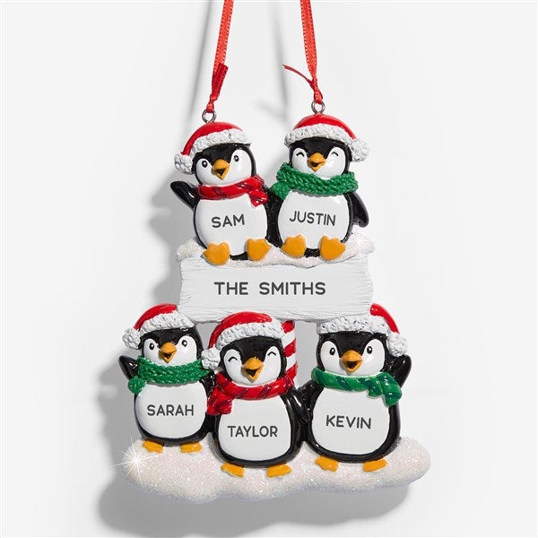 Penguin Family Personalized Ornament  - 53856