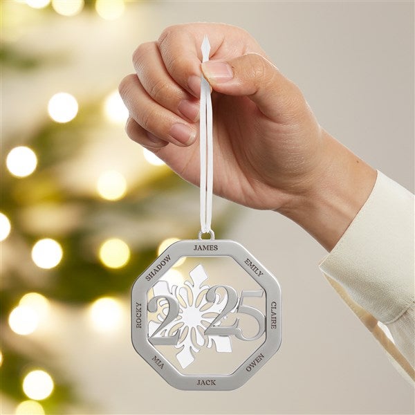 2025 Snowflake Year Personalized Metal Ornament