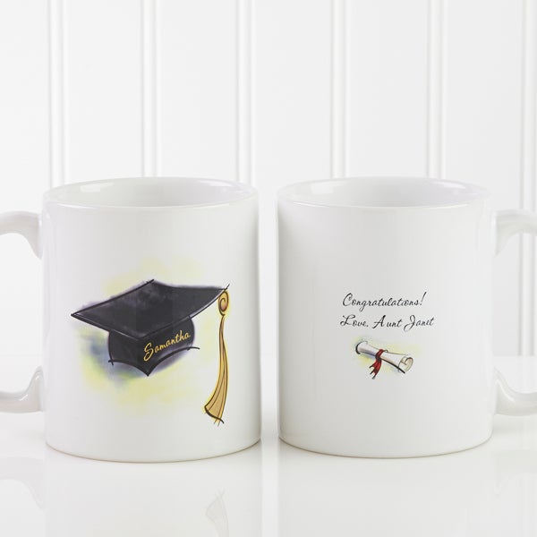 Graduation Cap & Diploma Personalized Coffee Mugs