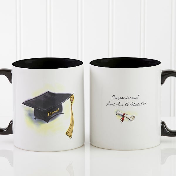 Graduation Cap & Diploma Personalized Coffee Mugs - 5389