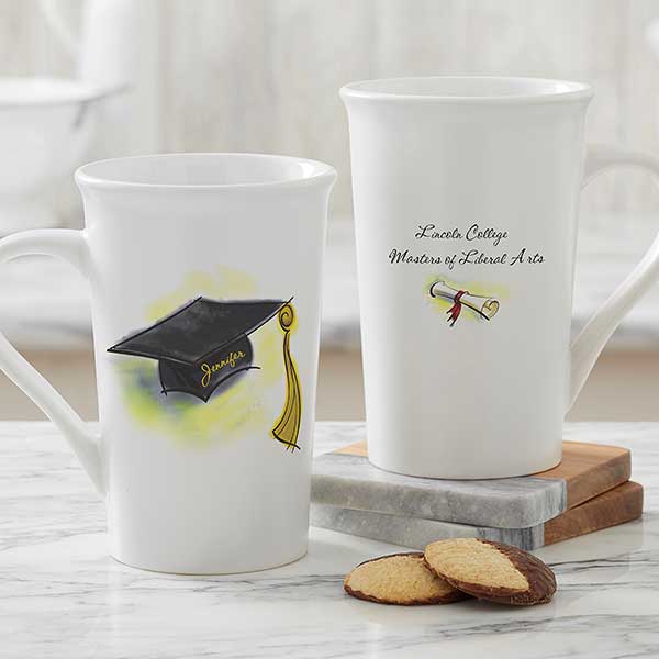 Graduation Cap & Diploma Personalized Coffee Mugs - 5389