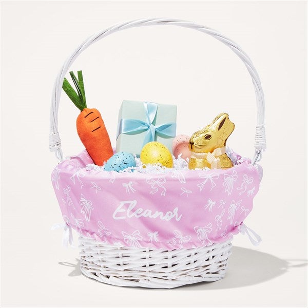 Darling Bow Personalized Easter Basket with Folding Handle - 54010