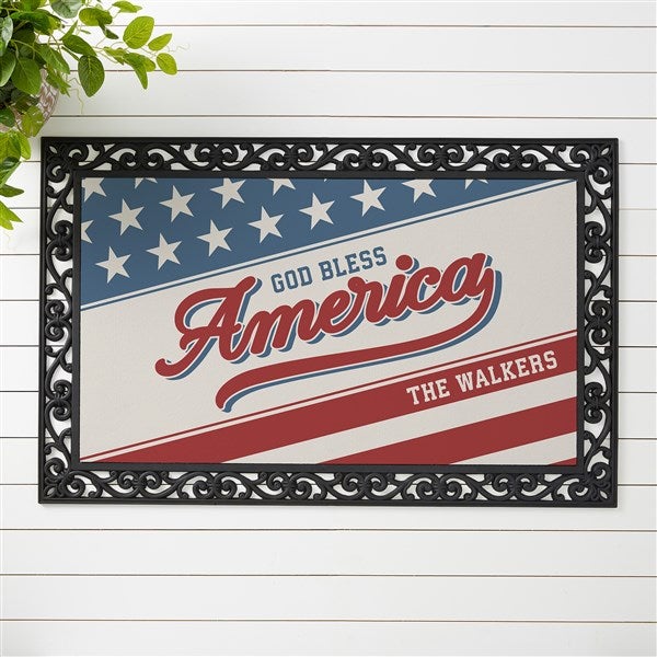 Red, White & Welcome Personalized Doormats - 54050