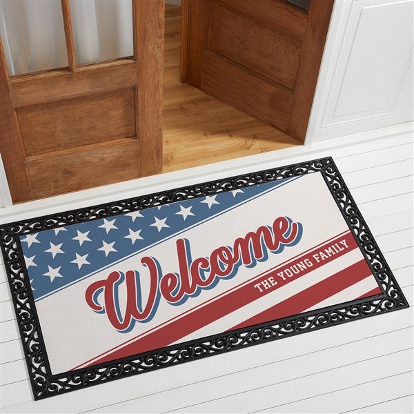 Red, White & Welcome Personalized Doormats - 54050