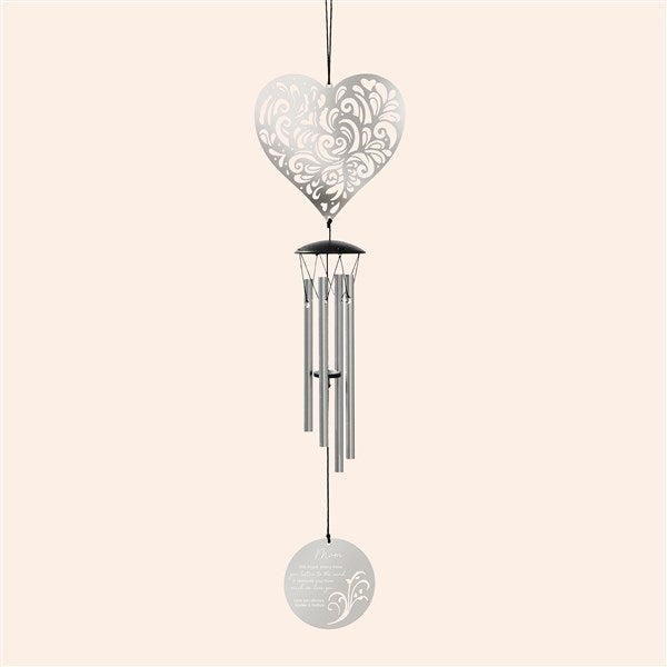 Love For Mom Personalized Flourish Heart Wind Chime  - 54134