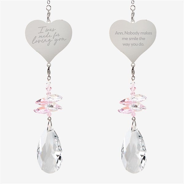 Romantic Message Personalized Heart Suncatcher  - 54135