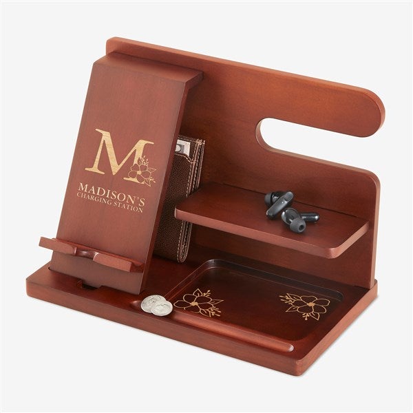 Personalized Wood Charging Station For Her  - 54143