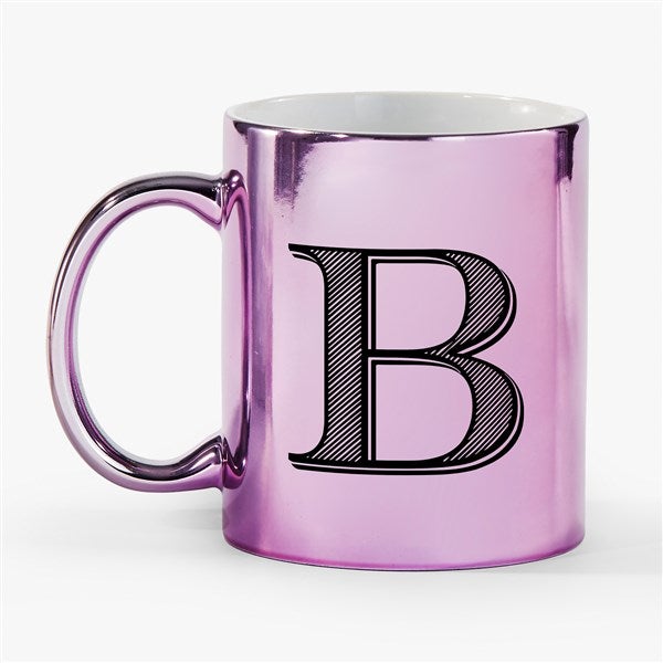 Noir Initial Personalized 11oz Metallic Mug - 54201