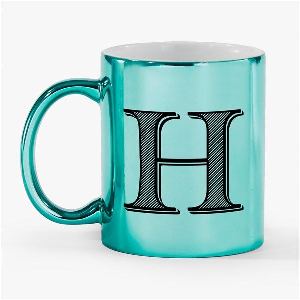 Noir Initial Personalized 11oz Metallic Mug - 54201