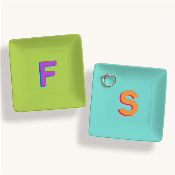 Shadow Initial Personalized Ring Dish  - 54203