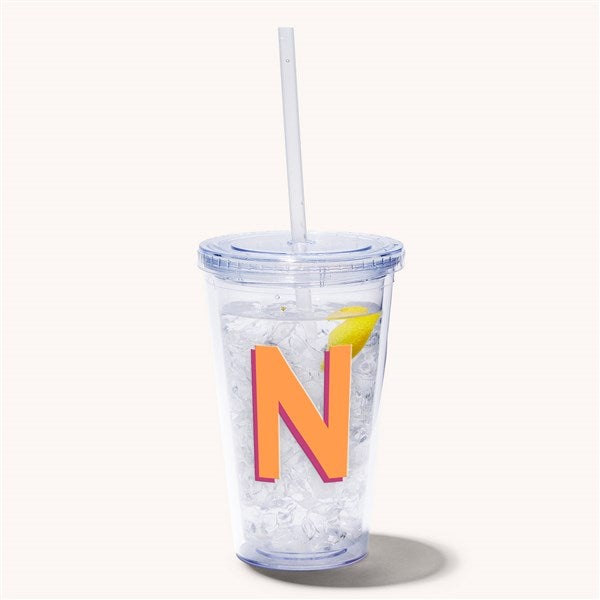 Shadow Initial Personalized 17 oz. Acrylic Insulated Tumbler  - 54207