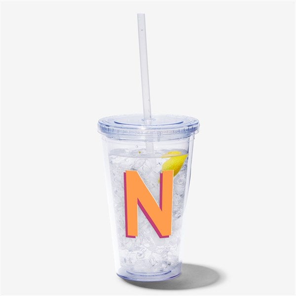 Shadow Initial Personalized 17 oz. Acrylic Insulated Tumbler  - 54207