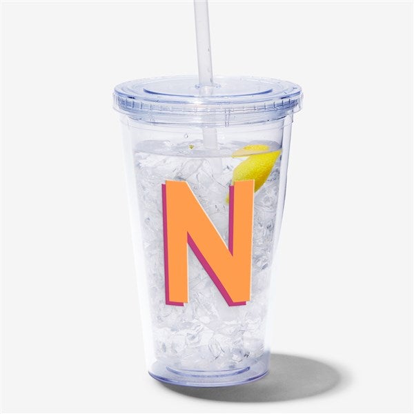 Shadow Initial Personalized 17 oz. Acrylic Insulated Tumbler  - 54207