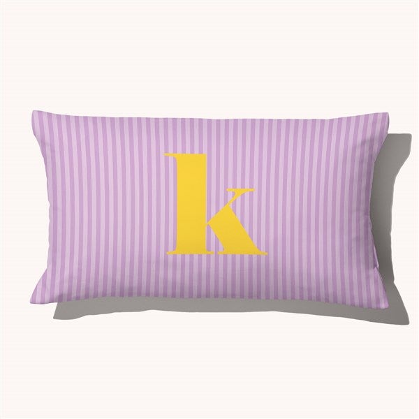 Striped Initial Personalized Throw Pillow  - 54217