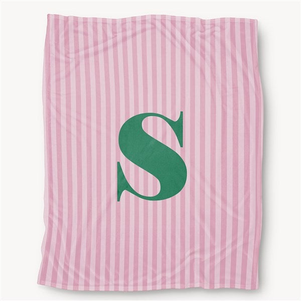 Striped Initial Personalized Blanket - 54218