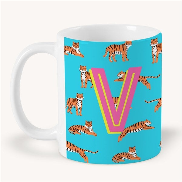 Animal Print Initial Personalized Coffee Mug  - 54237