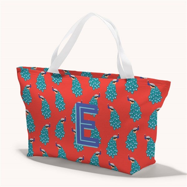 Animal Print Initial Personalized Tote Bag  - 54243