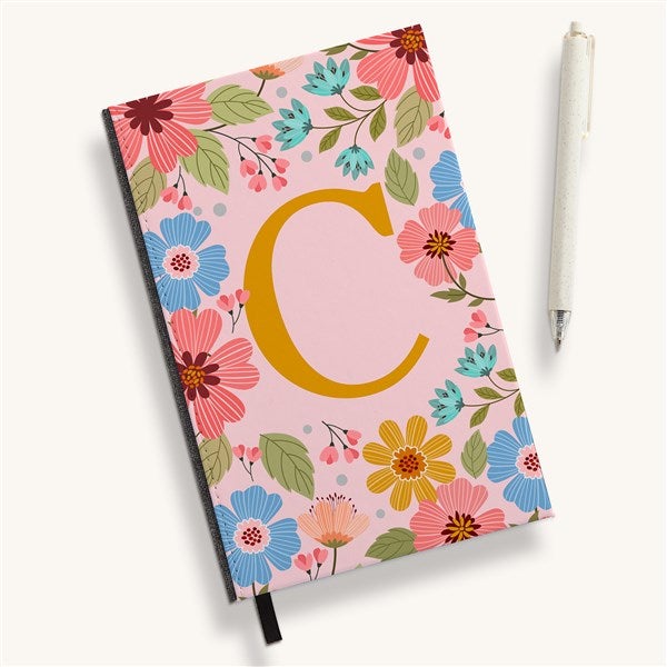 Flowery Initial Personalized Journal  - 54244