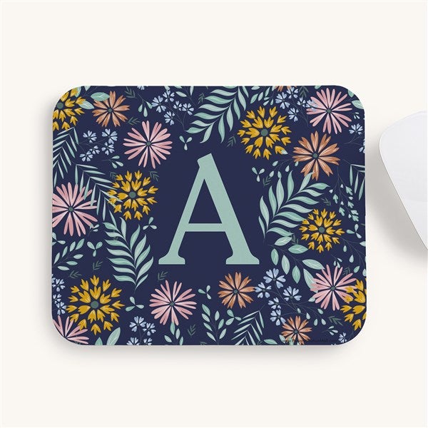 Flowery Initial Personalized Mouse Pad  - 54248