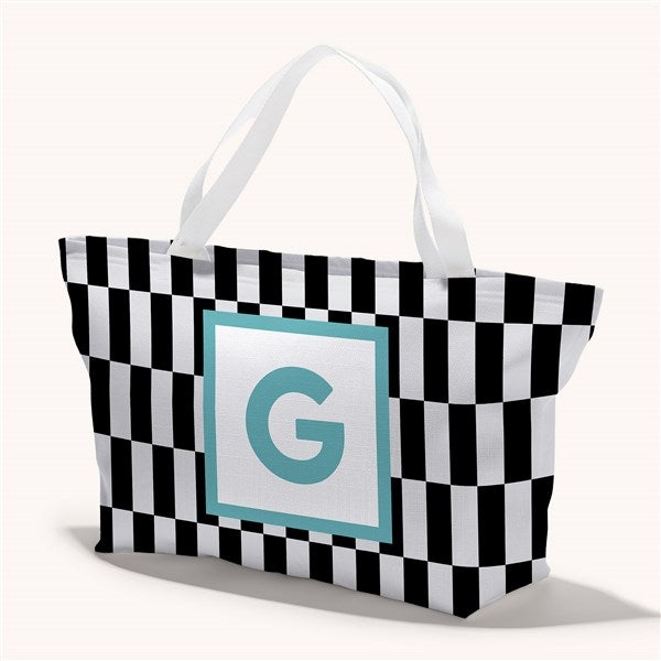 Bright Check Monogram Personalized Tote Bag  - 54257