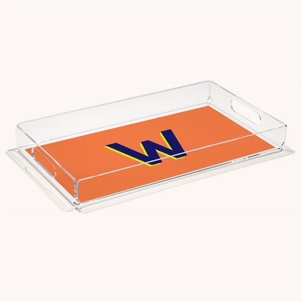 Shadow Initial Personalized Acrylic Serving Tray  - 54264