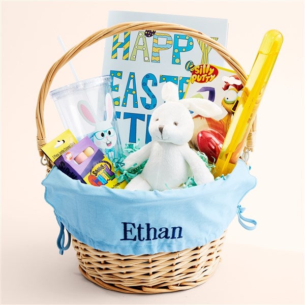 Embroidered Blue Easter Basket & Gift Bundle  - 54272