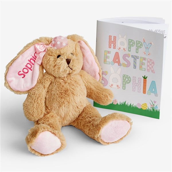 Embroidered Pink Easter Bunny & Coloring Book Gift Bundle - 54275