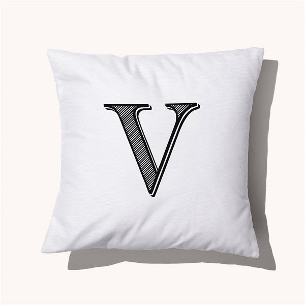 Noir Initial Personalized Throw Pillow  - 54286