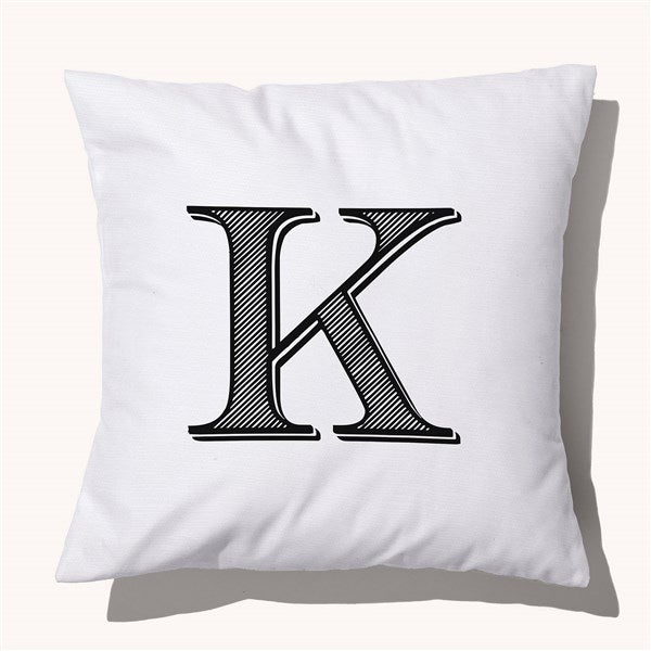 Noir Initial Personalized Throw Pillow  - 54286