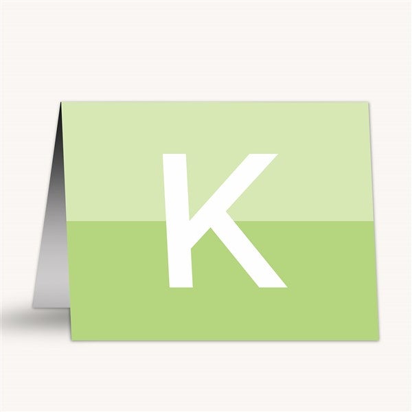 Color Block Initial Personalized Note Cards  - 54287