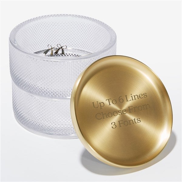 Write Your Own Personalized Gold and Glass Jewelry Box  - 54313