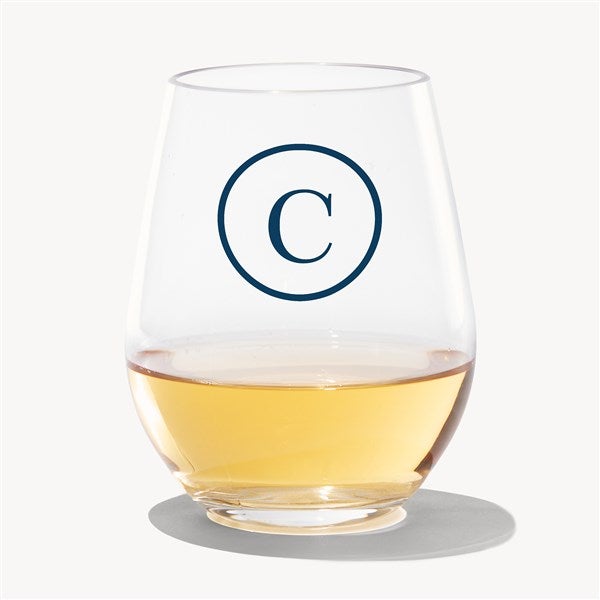 Initial Personalized Unbreakable Tritan Wine Glass  - 54325