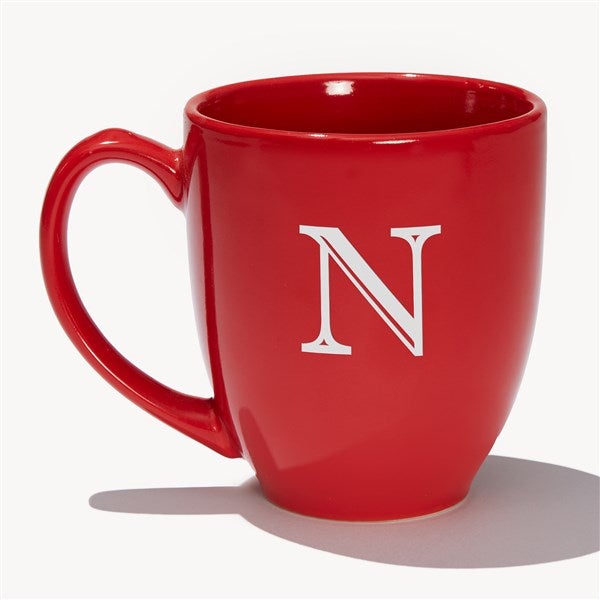Initial Personalized Red Bistro Mug  - 54329